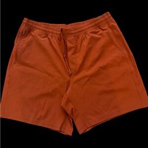 Brand New Men's Athletic Drawstring Shorts in Rust Orange